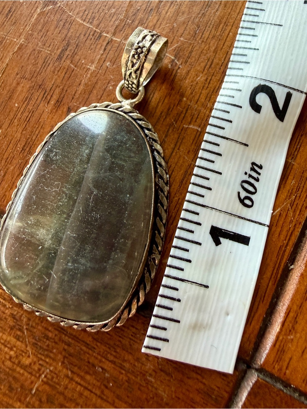 Sterling Silver Green Gemstone Teardrop Pendant Necklace